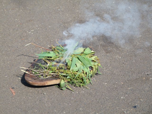 Smoking Ceremony at Appin Massacre Memorial, 2013